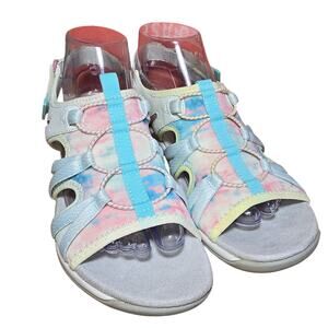 NEW Easy Spirit SE Spark 9 White Blue Comfort Sandals Size 8 W Wide MSRP $69
